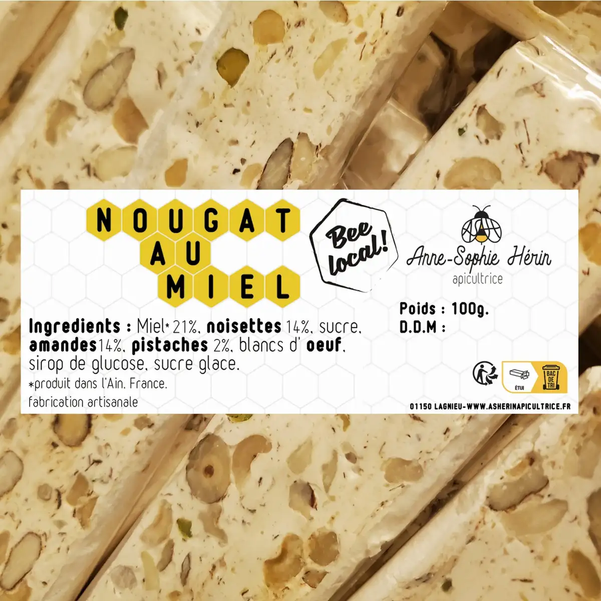 Nougat au miel 100g.